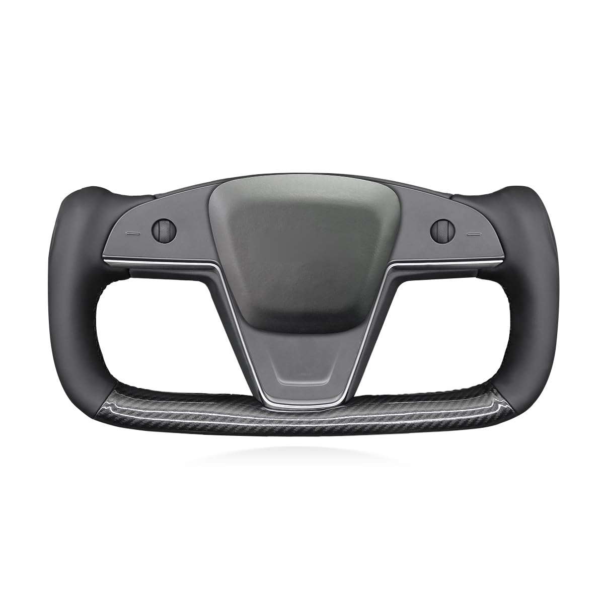 MEWANT stitch-on carbon fiber and microfiber steering wheel cover for Tesla Model X