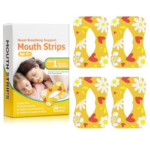 30 Pièces Mouth Tape, Bande Buccale pour Dormir, Ruban Adhésif pour La Bouche Anti Ronflement Efficace Puissant, Patch Buccal pour Arrêter de Ronfler, Aide à Apnée Du Sommeil - Phase 1