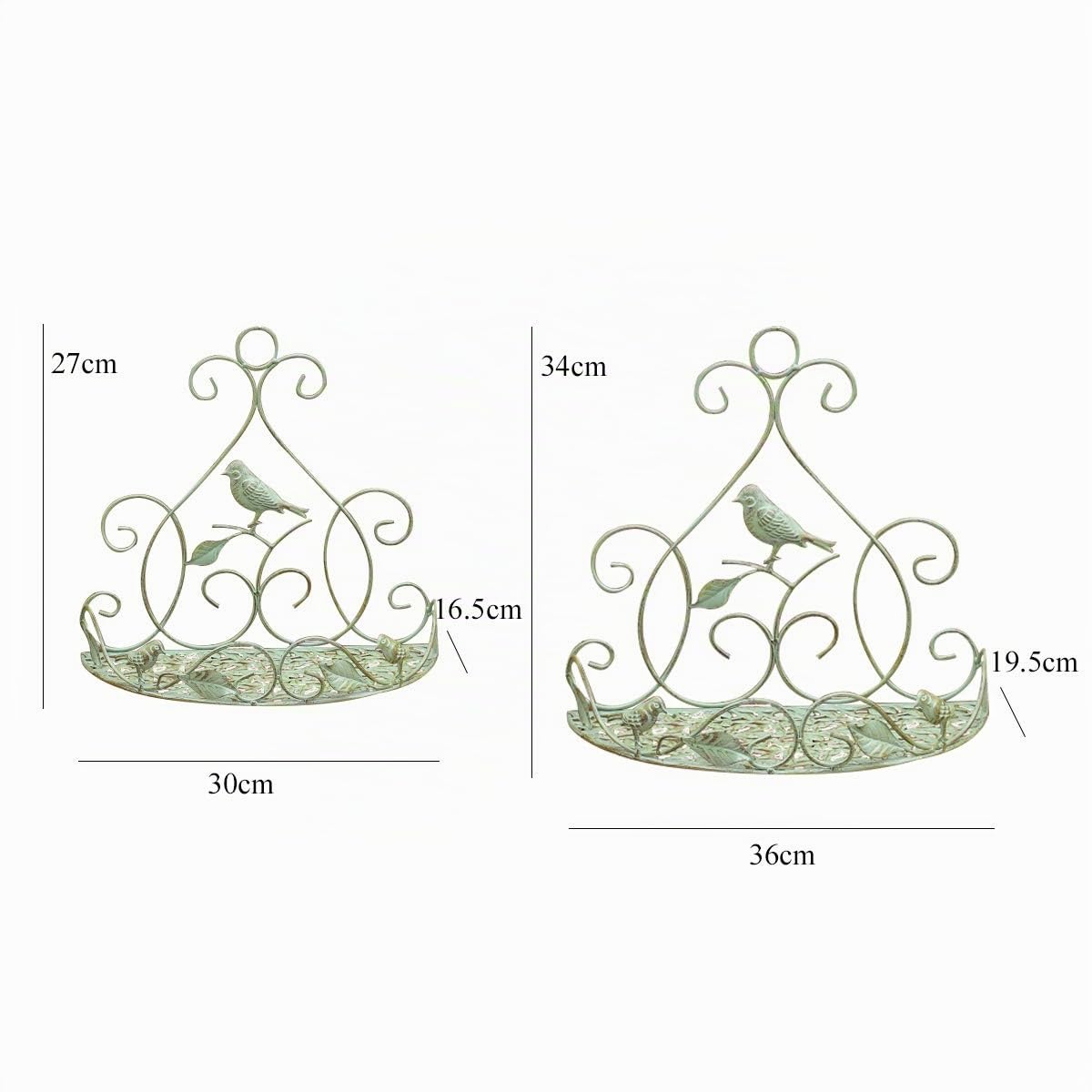 TentHome Pflanzkorb 2er Set zum Aufhängen Wandkorb Hängekorb Metall Wandtopfhalter Wandblumenhalter Blumentopf Blumenregal Shabby Chic Wanddeko grün | Wandblumenhalter Blumentopf Blumenregal Shabby Chic Wanddeko Grün 2er Set