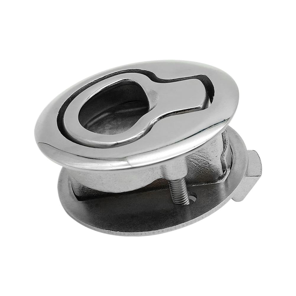 ZdsAaeNar 2 Inch Flush Pull Slam Latch for Boat Marine Deck Hatch Door Turning Lock 316 Stainless Steel Marine Hardware