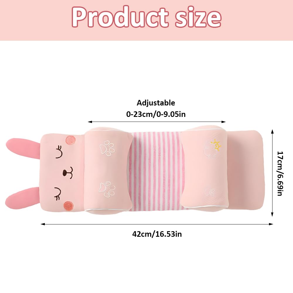 Oreiller sculptant la tête de bébé avec taie d'oreiller de dessin animé, oreiller en mousse à mémoire de forme pour bébé pour façonner la tête, oreiller pour enfants avec étui, respirant et