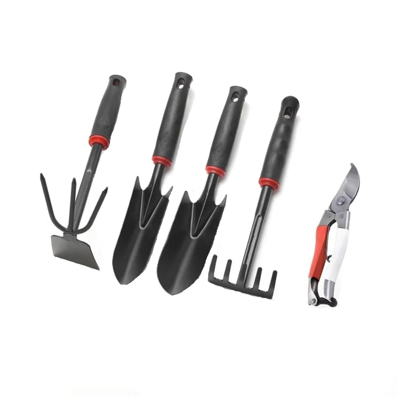 Générique Ensemble d'outils de Jardin 5 pièces : Pelle, sécateur, houe, râteau