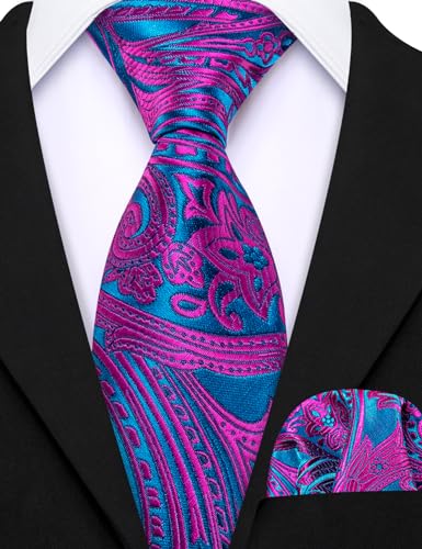Image of Barry.Wang Boys Ties School Pre-Tied Kids Necktie Handkerchief Clip Set Uniforms Child Ties for 8-14 Years Wedding Party