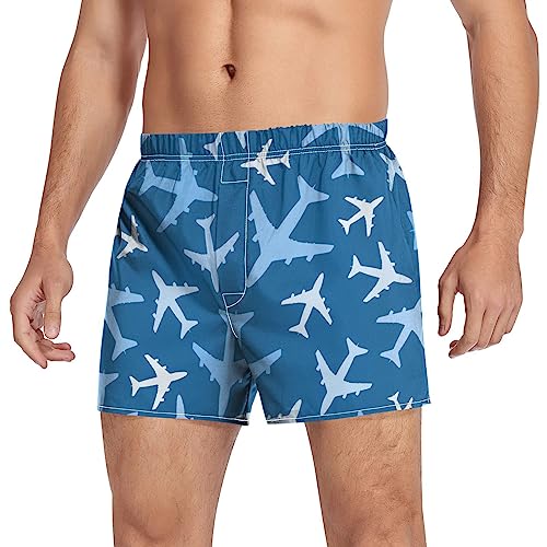 SUABO Men's Boxer Shorts Airplanes Men's Underwear Boxer Briefs Soft Boxers for Men Dad Gifts L3