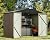 Greesum Outdoor Storage Shed 6 x 8 ft. Utility Tool Shed Metal Storage Garden Shed with Door & Lock for Patio Storage, Brown
