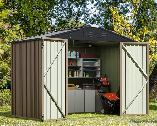 Greesum Outdoor Storage Shed 6 x 8 ft. Utility Tool...