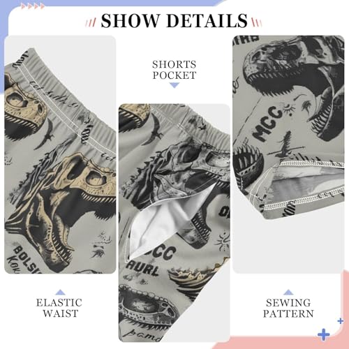 ALAZA Tyrannosaurus Rex Skeleton Pajamas Bottoms with Pockets Comfy Pjs Sleepwear Elastic Waistband Pajamas Pants Lounge Pants for 6-14 Years4