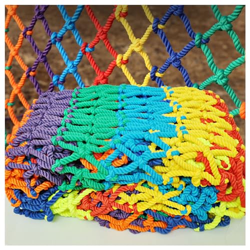 Playground Netting Balcony Stairs Protection Net,Tree House Safety Climbing Net Woven Rope,Outdoor Patios Railings Anti-Fall Rope Net(Size:3Mx4M(9.8FTx13.1FT))