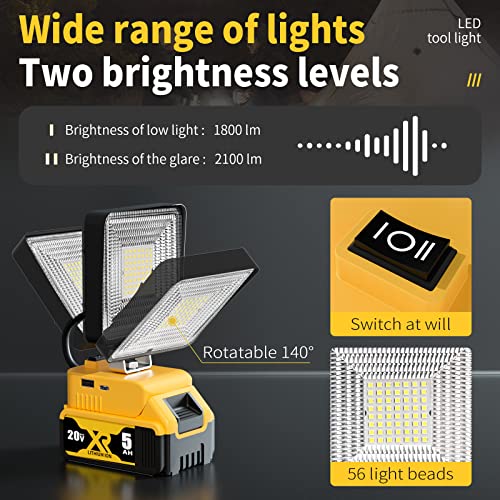 Rechargeable LED Work Light For DeWalt 18V/20V MAX Batteries - Cordless, Portable Light 8 thumbnail image