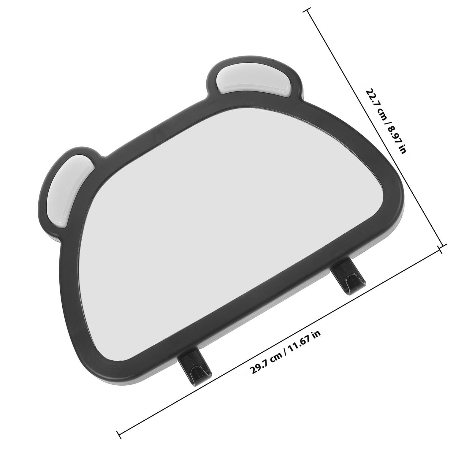 Espejo Retrovisor para Coche de Ñiño Giratorio 360° Negro