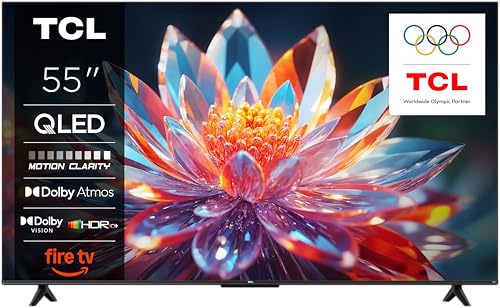 TCL 55T6C 55'' QLED TV 4K HDR, FireTV (SmartTV con Dolby Vision e Atmos, HDR10+, Premi e Chiedi ad Alexa)