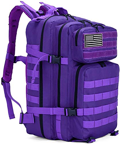 Mochila Táctica Impermeable 45L Gran Capacidad Nylon 600D Múltiples Bolsillos para Senderismo Acampada, Montañismo, Caza, Aire Libre Ciclismo y más W Cover