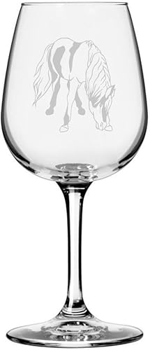 Miniatura 30 de Abaco Barb Body Horse - Copa de vino grabada multiusos (12.75 onzas)