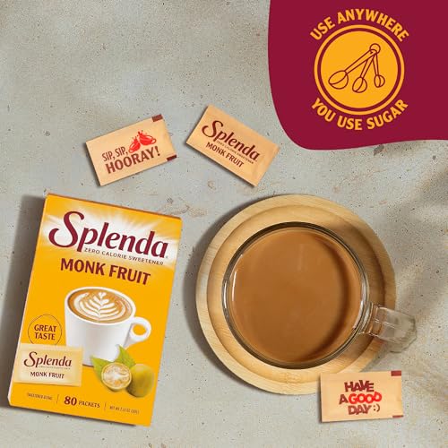 Image of SPLENDA Monk Fruit Zero Calorie Plant Based Sweetener, No Erythritol, Keto Sugar Substitute (80 Count)
