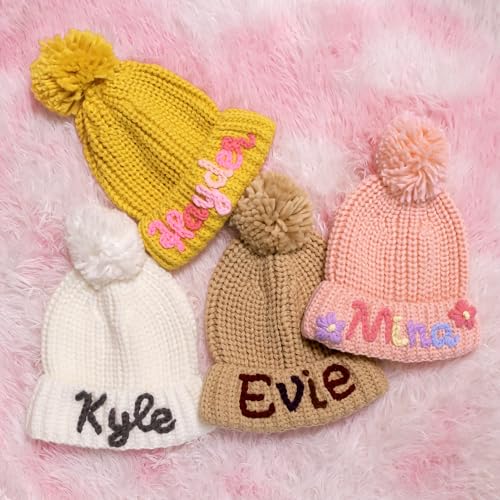 Personalized Kids Hat,Custom Name Baby Beanies,Knitted Infant Hats,Winter Beanies for Infant,Customized Newborn Gifts, for Babies2