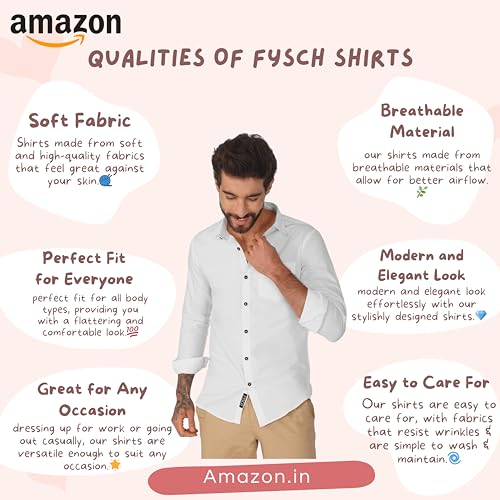 Image of Men's Solid Formal Shirts for Men | Plain Shirts for Men | Regular Fit | Full Sleeves Shirts for Men | Cotton Formal Shirt | Shirts for Men | with Pocket & Without Pocket | Soft Fabric