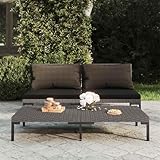 HOMEELIKE Gartensofas 2 STK. mit Kissen Halbrundes Poly Rattan
