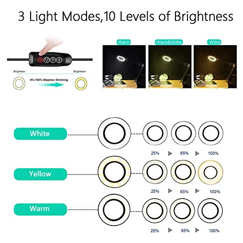 Cocoarm Lupenleuchte 5X Desktop LED Lupenlampe Eyeliner Maniküre Tattoo Beauty Light Kosmetiklampe Schwenkarm… – Bild 6