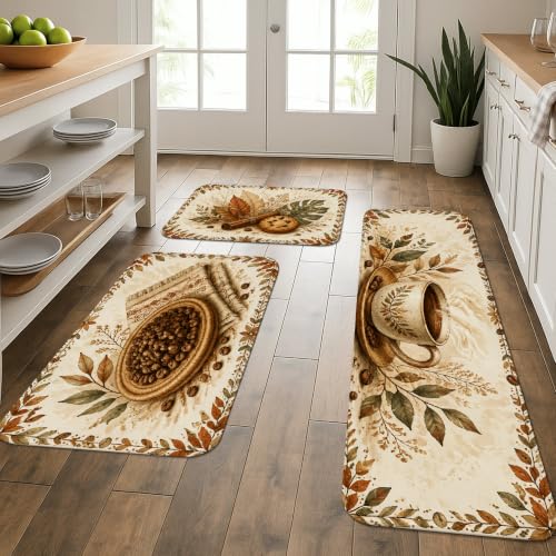Tapis de cuisine rustiques marron d'automne confortables pour sol fatigué