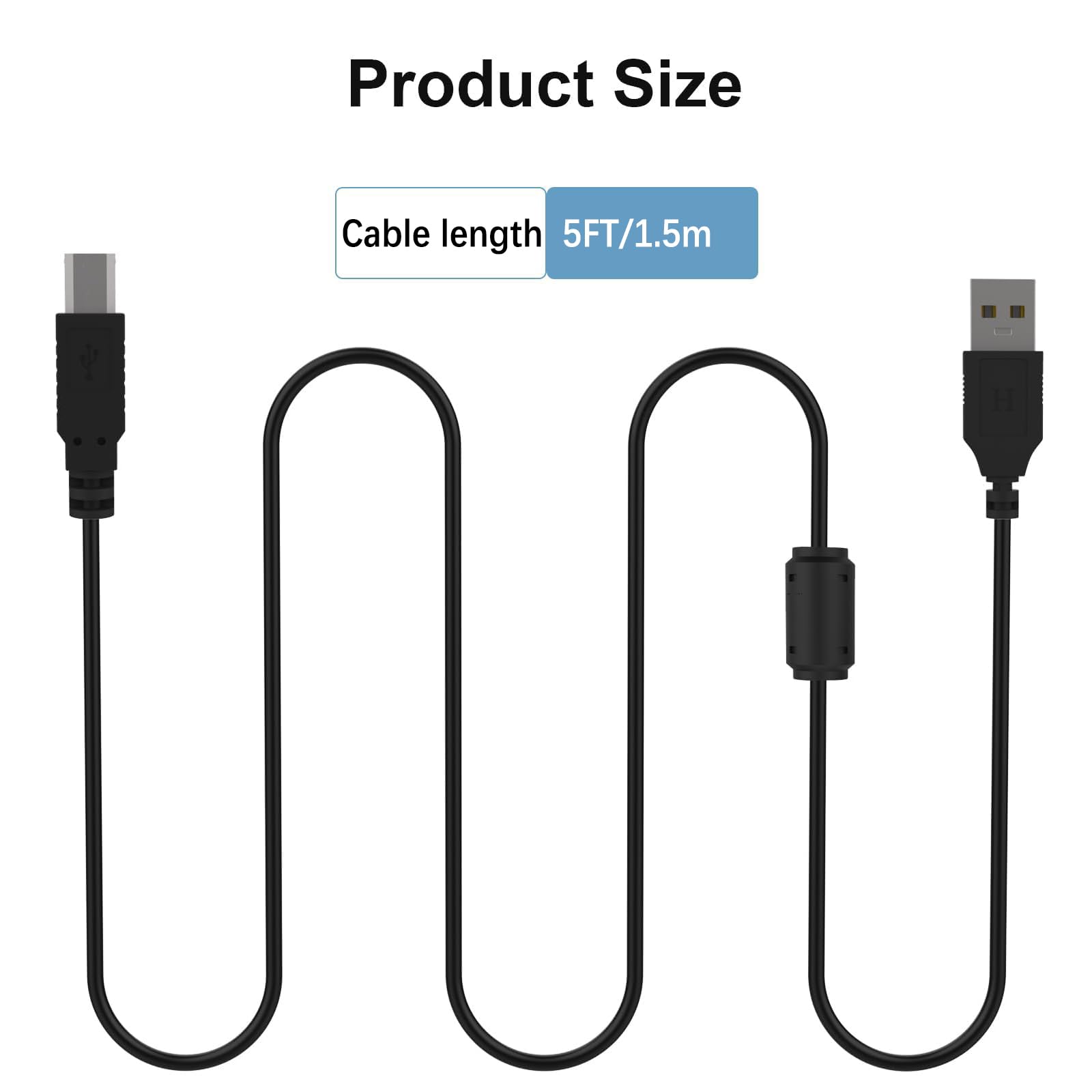 Amazon.com: Puiixur Replacement USB A to USB B Printer Cable Cord