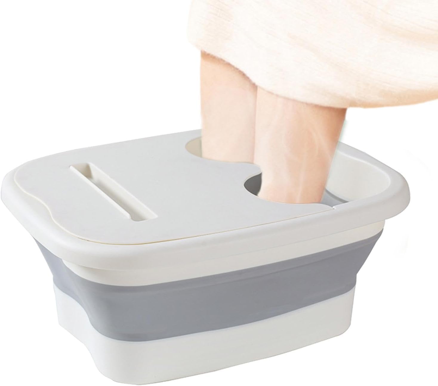KRLZ Foot Spa Bath Tub - Folding Foot Bath Tub, Foot Bath Bucket | Home Space Saving Silicone Folding Basin with Lid, Massage Footbath, Stress Relief Foot Spa, Foldable Bucket Large Foot-image-26