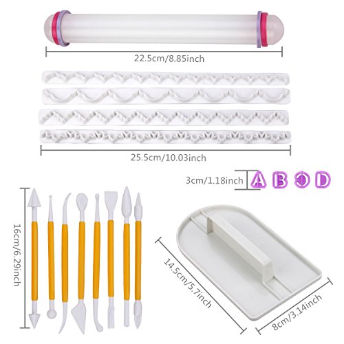Cadrim Fondant Tools 109pcs Fondant Cutter Cake Decorating Kit Cake...