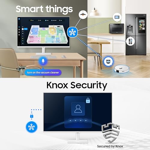 Image of Samsung 32 inch (80 cm) 4K M7 Vision AI Smart Monitor|UHD 3840 x 2160|Smart TV Experience with AI|Type-C|Apple AirPlay|Gaming Bar|Remote|Speakers|Wi-Fi|Bluetooth|AI Picture & Sound|LS32FM701UWXXL|White