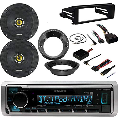 98-2013 Harley Kenwood KMR-M Marine Motorcycle ATV Bike Radio, Enrock Antenna with 2
