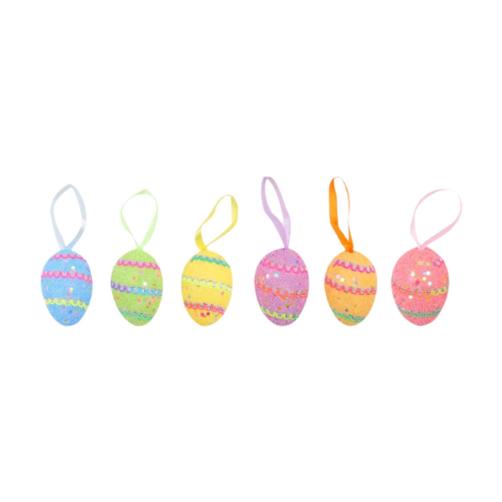 AMSLSIU Brilliant Easter Hanging Eggs Offer Unique Designs While Creating Lasting Memories In Holiday Celebrations Decorative Easter Hanging Pendants Holiday, Colorful Stripes