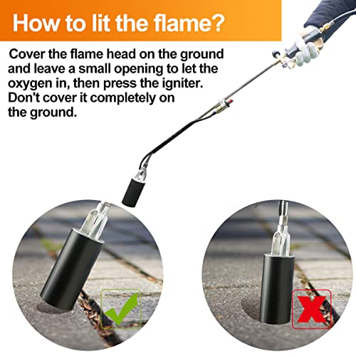 Propane-Torch-Weed-Burner-Weed-Torch-35-Inch-Long-High-Output-Flame-Thrower-with-Turbo-Trigger-Igniter-and-65-FT-cCSAus-Certified-Hose-for-Burning-Weeds-Snow-Melting-Regular