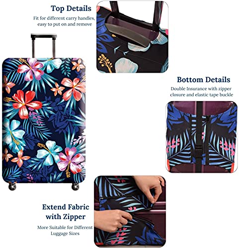 Suitcase Cover, Carry on Luggage Cover Protector - Travel Elastic Spandex Luggage Covers Fits 26 to 28 Inch Flower2