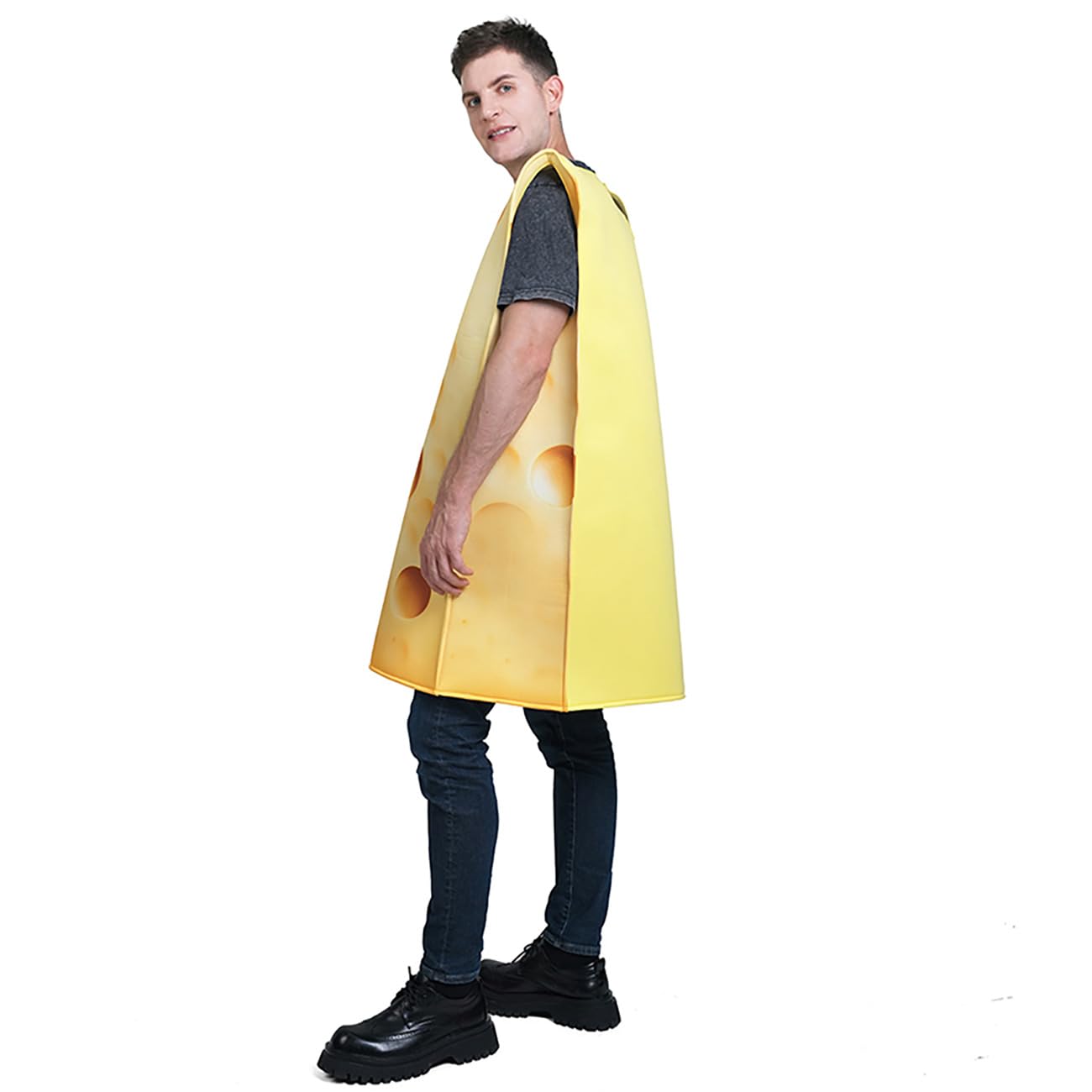 Disfraz de rebanada de queso para adultos, traje de túnica con temática gastronómica, ideal para Halloween, carnaval, despedidas de soltero o eventos temáticos de comida (talla única)