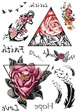 - Rosas, plumas, ancla, multicolor, tatuajes falsos, tatuajes rápidos, pegatinas G57