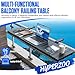 Balcony Bar Table for Railings, Hyperzoo Outdoor Patio Bar, Heavy-Duty Galvanized Iron 49