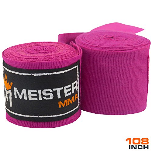 Meister Junior 108" Elastic Cotton Hand Wraps for MMA & Boxing (Pair)