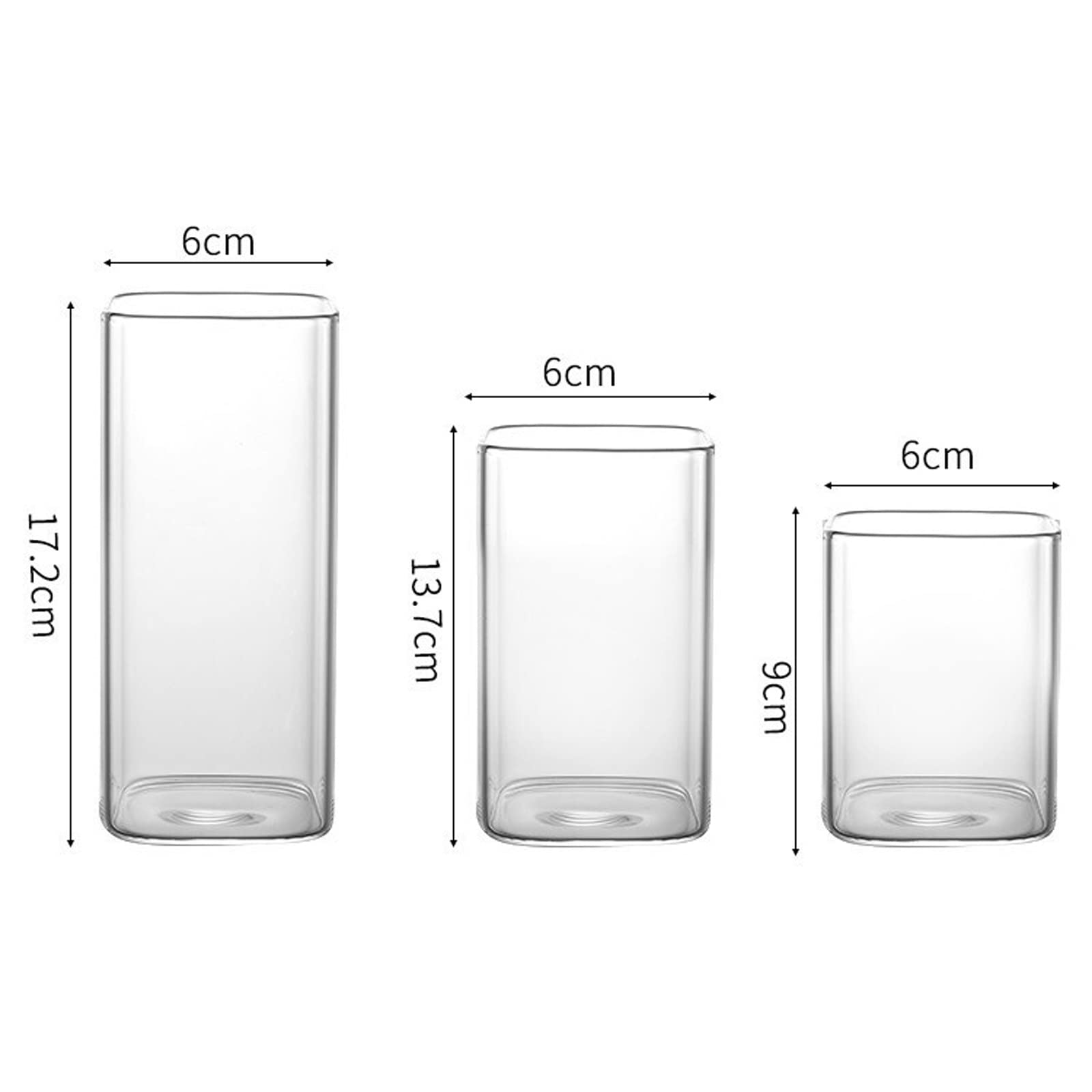 Szklane kubki cienkie kwadratowe szklanki do picia przezroczyste naczynia do picia zimny napój cola sok kawa mleko kubek restauracja artykuły kuchenne szklanki do picia (kolor: 3 szt. 400 ml)