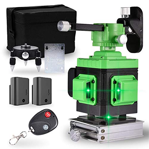 Green Leveling Laser Level 3x360 Cross Line 3D Green Beam Selbstnivellierendes Nivellieren und Ausrichten in drei Ebenen Zwei 360 ° vertikale und eine