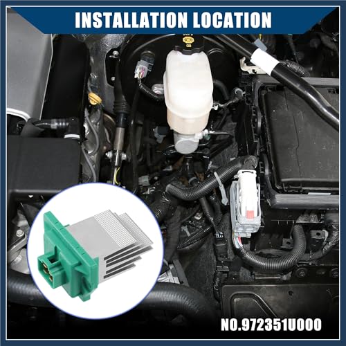 Image of No.972351U000 HVAC Blower Motor Resistor W /AUTO for Kia Soul 2010-2017 for Hyundai Sonata 2011-2017 / Inner /Durable Metal / 1 Pcs /Silver Tone Stylish Design