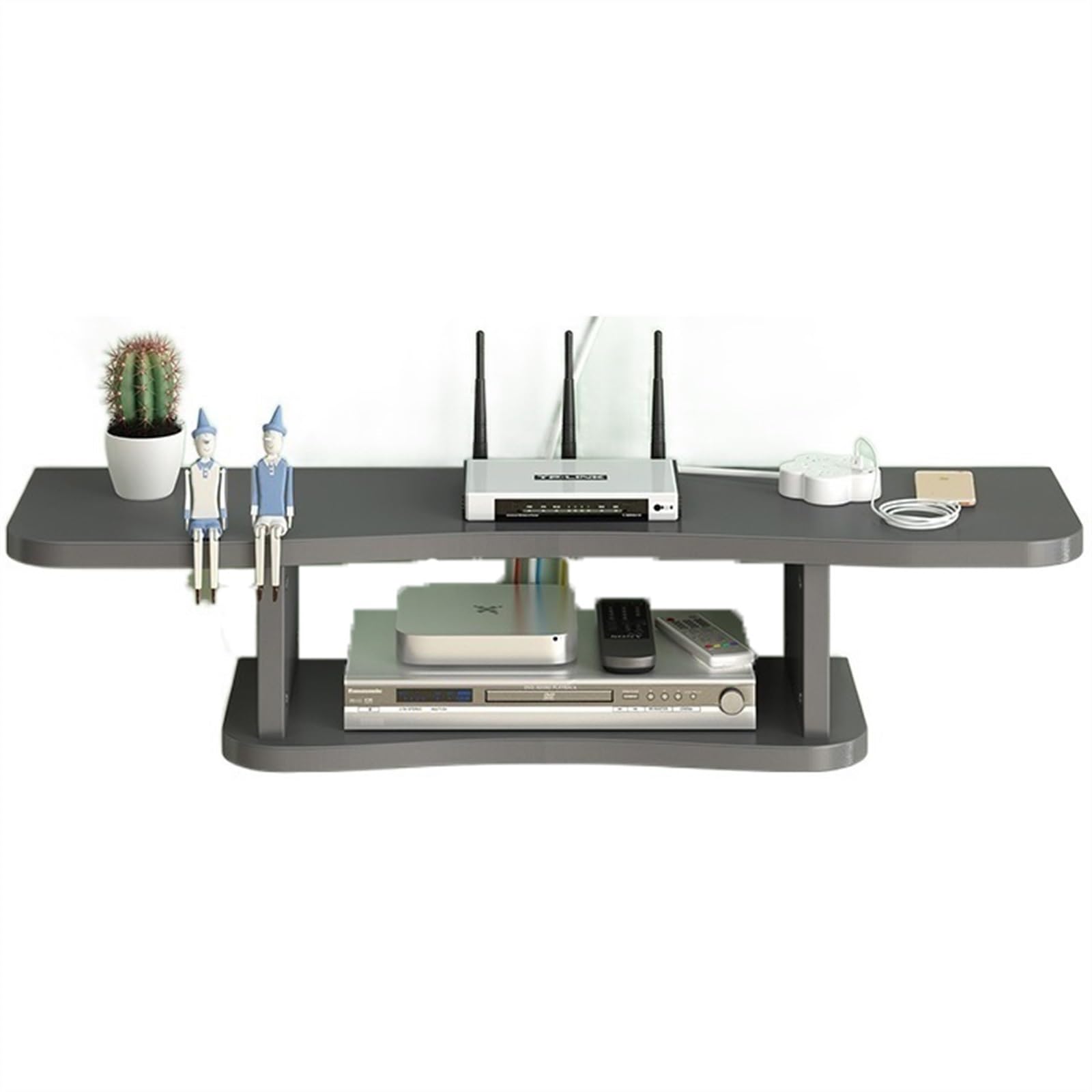 Caja para gestión de cables Estante de colocación de enrutador, estante de decodificador de TV, soporte de almacenamiento de gabinete de TV wifi montado en la pared Caja organizadora de cables(2,L)