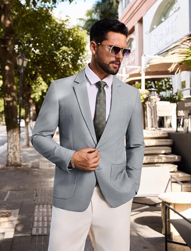 Vssjavun Mens Blazer Sport Coats Casual Lightweight Two Button Dinner Party Suit Jackets2