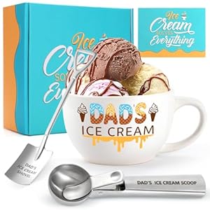 Fathers Day Dad Gifts, Ice Cream Bowl and Scoop Set Dad Gifts for Christmas Dad Gifts from Daughter Son Ideal Xmas Birthday Present Fathers Day Dad Gifts Ice Cream Bowl and Scoop Set Dad Gifts for Christmas Dad Gifts from Daughter Son Ideal Xmas Birthday Present