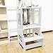 Sgabello per bambini con 2 gradini, torre di apprendimento per bambini, torre di guida per bambini, torre in piedi per bambini (bianco)