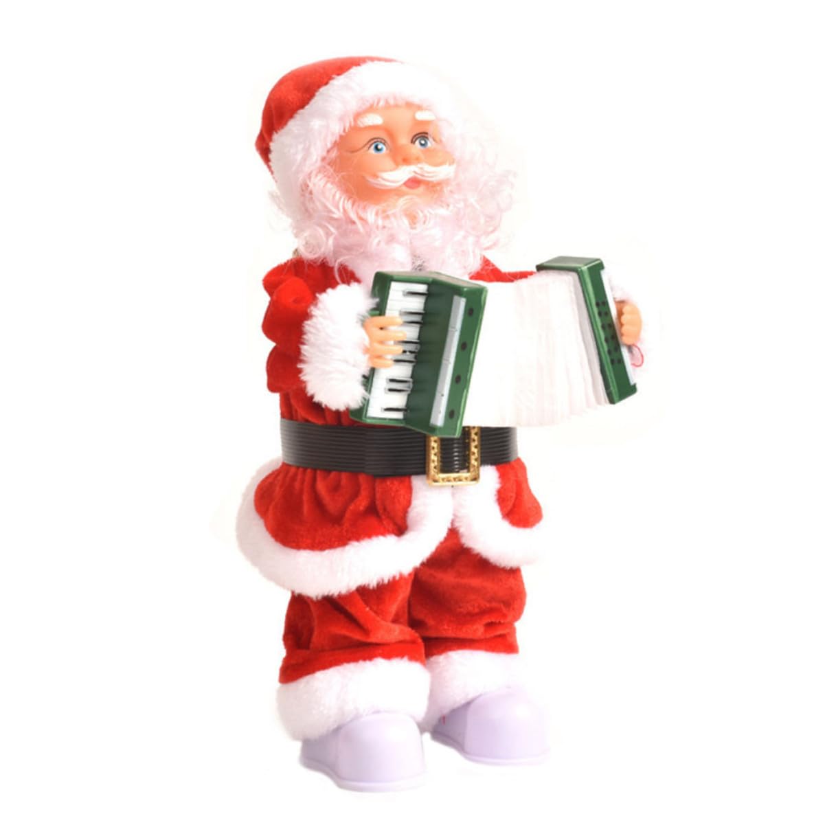 Jouet Décoration de Noël Père Noël Électrique Musique Automatique en Plastique et Tissu Rouge, pour Garçon et Filles et Ambiance Festive Bureau