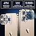 Uyiton for iPhone 13 Pro/iPhone 13 Pro Max Camera Lens Protector, [Strong Adsorption] [Drop Protection] Metal Ring Tempered Glass Rear Camera Screen Cover - Gold
