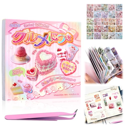 30 Sheets Japanese Sticker Book Manga 650Pcs Heisei Retro Romantic Memory Scrapbook Stickers Junk...