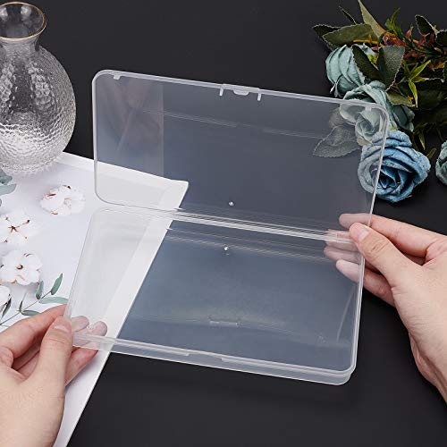 Image of BENECREAT 6 Packs 7.5x4.5x0.6 Inch Large Clear Plastic Box Organizer Retangle Storage Box for Extra Photos, Cards