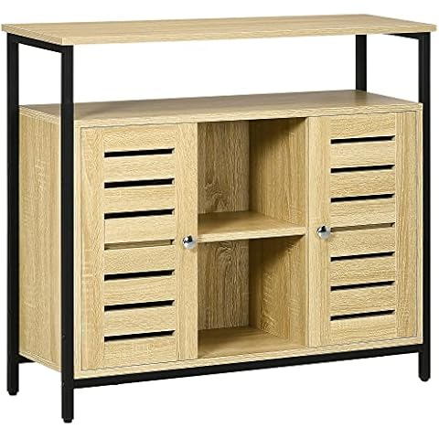 HOMCOM Sideboard, Kommode mit 2 Türen und 3 offenen Regalen Cover