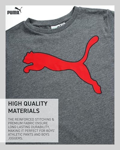 PUMA Boys' Pants Set - 3 Piece Athletic T-Shirt, Zip Up Jacket, Jogger Pants - Boys Activewear Tricot Jogset (4-16) - Image 5