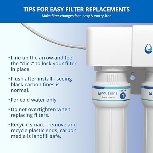aquasana replacement filter cartridges  fit claryum 3-stage max flow under sink water filter  wqa certified to reduce up to 9999 of pfas microplastics lead amp chlorine  aq-5300r  aq-c3m-r