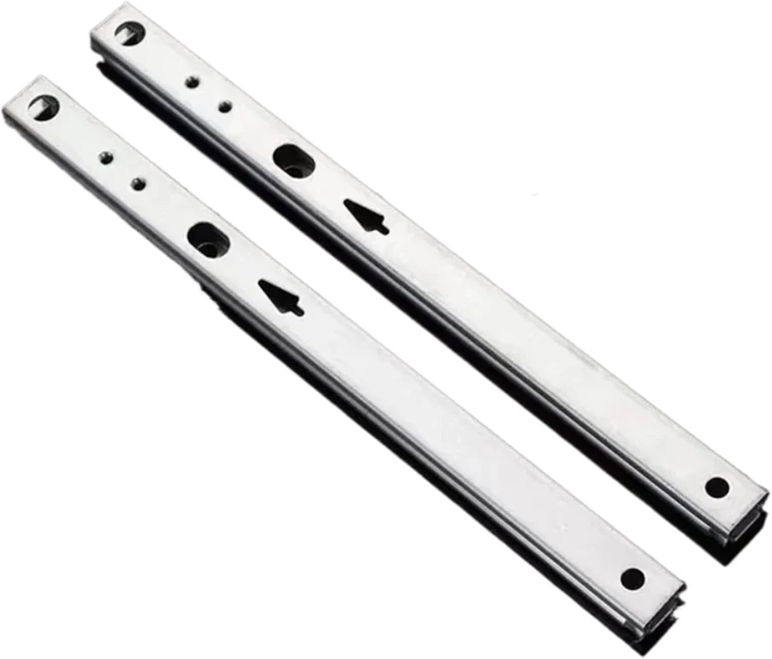 17mm Wide Hidden Slide Two Sections Self Absorption Damping Mute Buffer Drawer Track Double Pull Single Two-Way Slide 1pair(278mm 11inch)